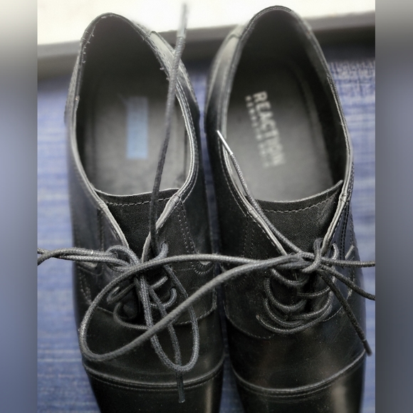 Kenneth Cole Reaction In A Min-ute 12M Black Leather Oxfords Dress Shoes Men's - Picture 3 of 9